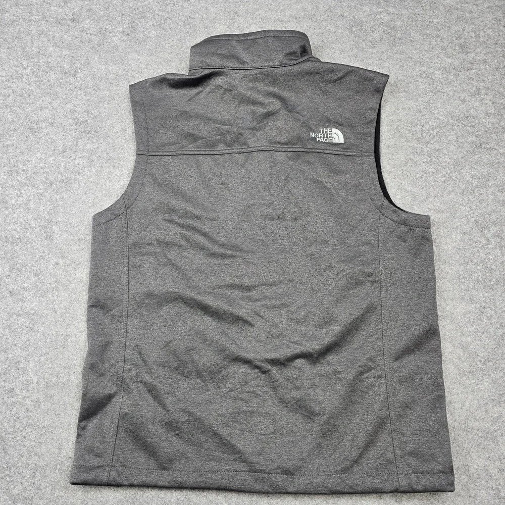 The‎ North Face Vest Mens Medium Gray Ridgewall SS Full Zip Pockets Solaray Logo